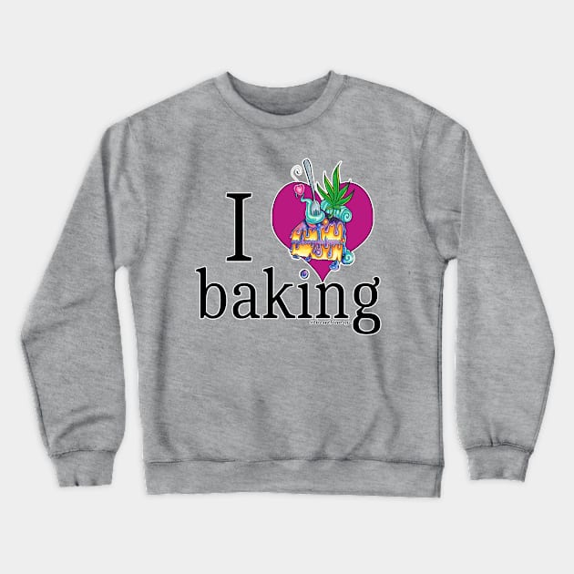 I Heart Baking (Space Cake Version) Crewneck Sweatshirt by Artful Magic Shop